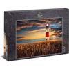 Ulmer Puzzleschmiede - Puzzle Orizzonte - Classico 1000 pezzi con faro sul mare - La luce sul faro dissolve la luce del sole e devia la serata - Puzzle Made in Germany