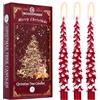 Deco Express Candele per Albero di Natale, Set da 3 Candele da Tavola con Durata di 7 Ore, Centrotavola e Decorazioni Natalizie, Idea Regalo Xmas (Rosso/Bianco, 3 Pezzi)