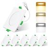 ALUSSO Faretti LED da Incasso per Cartongesso,4W 230V Luci da Soffitto Interno,Foro Incasso Ø55-68mm,3000K 4000K 6500K Faretto led incasso IP44 per Cucina,Bagno,Set di 6,Bianc,Quadrato
