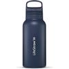 LifeStraw Go Series - Borraccia isolata in acciaio inox con filtro acqua per viaggi e uso quotidiano. Rimuove batteri, parassiti e microplastiche, migliora il sapore, 1l, Aegean Sea (blu)