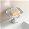 PAVSTINE Porta Saponetta con Drenaggio, Porta Sapone Potente Ventosa, Inclinato di 15 Gradi, Portasapone Materiale ABS, Portasaponetta per Bagno, Lavabo, Piano Di Lavoro Della Cucina, Bianco