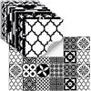 oxiang 24 Pezzi Adesivi Per Piastrelle Vinile Autoadesivi Adesivi Murali Impermeabili Per Cucina Bagno Piastrelle Parete Camino Armadio Decorazione Adesivi,Hz-59,20x20 Cm