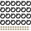 LteelDay Cornice Faretti LED da Incasso per Cartongesso, Kit Completo con Portalampade GU10 Inclusi - Cornice Rotonda Nero, Diametro Foro 55-70mm, Compatibile con Faretti Alogeni/LED 50mm, Set di 24 Pezzi