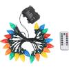 Hyuduo C9 Luci di Natale Alla Fragola 16,4 Piedi 20 Luci a Corda Impermeabile a LED per Decorazione Interno Esterna con Telecomando RGB Luci Colorate