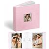 Vienrose Album Fotografico con 48 Foto 6x4 in Tela Lino con Finestra,Pagine Acido-Free con Spazio per Appunti, Album Ricordi per Matrimonio, Famiglia, Neonato, Anniversario (Rosa)