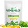 Furnrubden Olio di Oregano Capsule 6000 mg - 120 Capsule Morbidi 2 in 1 Olio di Oregano con Olio di Cumino Nero 200 mg, Repellente Naturale, 165 mg Carvacrolo, Senza OGM e Senza Lattice