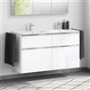 Duravit ME by Starck lavabo doppio, evineo ineo4 mobile per lavabo, La: 130 cm; 4 scomparti estraibili con maniglia,, 233613AA00+BE0269WH, ME by Starck [Mobili da Bagno > Mobili con Doppio Lavabo]
