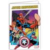Afie 67-2004 Biglietto felice anno nuovo supereroe ragno e capitano americano bambino adolescente ragazzo illustrazione giovani fumetti fumetti film animazione con busta formato 12x17,5cm
