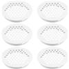 CHSEROK 6 Pezzi Foro di Ventilazione per Armadi, Piatto - Bianco Griglie Ventilazione Rotonde in Acciaio Inox 60 mm, Maglia Rotonda del Foro Presa D'aria, Inferiore 53 mm, per Armadietti, Scarpiere