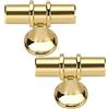 DAJUXIN 2 pomelli in ottone spazzolato monoforo per mobili e porte, maniglie per armadietti, porte, armadi, porte, cassetti, pomelli