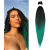 ShowJarlly Extension Per Treccine Africane 30 Pollici Capelli Per Treccine Africane 1 Pack Extension Treccine Africane Yaki Texture Treccine Africane Extensions Braiding Hair 1B/Green#
