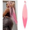 ShowJarlly Capelli Per Treccine Africane 30 Pollici Extension Treccine Africane Pre-Stretched Braiding Hair 1 Pack Extension Capelli Yaki Texture Treccine Africane Extensions 613/Pink#