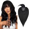 Silk-co Hair Topper Capelli Veri Donna Clip in Extension Toupet Uomo Capelli Umani Brasiliani 45 cm (45 g) #1 Nero Scuro
