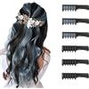 MSDADA Capelli Gesso Pettine per Ragazze e Bambini, 6 Pezzi Gessetti per Capelli Temporanei Gesso Regalo di Compleanno per Bambini Età 5 6 7 8 9 10 Lavabile Tintura per Party, Natale e Cosplay (Argento+Nero)