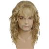GNIMEGIL 50,8cm Parrucca uomo bionda riccia (anni '70/'80) Punk Rocker Halloween Cosplay regolabile fibra sintetica