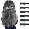 MSDADA, Gessetti per capelli dai colori vivaci, per colorazione temporanea, per bambini dai 6 anni in su, con spray fissante, per Halloween, Natale, capodanno, compleanni, feste, cosplay (nero)