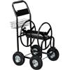 Relaxdays Carrello Avvolgitubo in Metallo, 4 Ruote in Gomma, XL, con Manovella, per Tubi 60 m, HLP 114x64x90 cm, Nero
