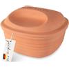 Römertopf Pentola in Terracotta 2 L con Coperchio, Rosso | Argilla naturale, 2 litri, per 2-3 persone, cottura senza grassi, adatta al forno