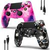 CHENGDAO Controller Wireless per PS4, Controller Multipiattaforma da 2 Pezzi Compatibile con PS4/Pro/Slim/PC/iOS/Android/MacOS, con Doppia Vibrazione/Jack Audio da 3,5 mm/Touchpad Sensibile