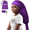 TEPENAR Cappello Asciugacapelli: Cappuccio Extra Large Regolabile e Morbido per Capelli Ricci e Naturali - Asciugatura Rapida, Facile da Usare - Viola