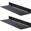 Oridaceae Mensola da Parete in Metallo Nero 40 x 12 cm, Set da 2 Mensole da Muro Metallo Nero Cucina, Doccia, Soggiorno, Portaspezie, Libreria, Mensola Sospesa da Parete
