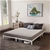 Dreamzie Strutura Letto 140x190 con Rete Metallica Bianca - Altezza 25 cm - Letto Matrimoniale Contenitore 140x190 con Piedi