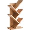 YMYNY Libreria ad Albero, Scaffale a 4 Ripiani, Moderna Autoportante Libri, Salvaspazio Legno Portaoggetti Librerie per Soggiorno, Studio, Ufficio, Colore Quercia HBC014K