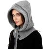 AYPOW Donna Inverno Termico Cappelli in Maglia e Sciarpe,2 in 1 Caldo Antivento Regolabile Passamontagna con Scaldacollo,Moda Casual Cappuccio Elasticità Berretto per Sport all'Aria Aperta Shopping