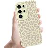 Coalbooliy Custodia Per Samsung Galaxy S25 Ultra 5G 6,8'', Cellulare Bianco Silicone Morbido Cover per telefono Aesthetic Modello Leopardato Disegni Protezione Fotocamera Antiurto Protettiva Case, 06