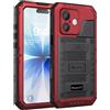 Beeasy Cover per iPhone 17 IP68 Impermeabile Custodia Militare Antiurto Resistente 360° Metallo Armor Protezione Schermo Integrata Rugged Robusta Indistruttibile Subacquea Antipolvere Rosso