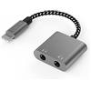 Cubilux Splitter Lightning Cuffie 3,5mm [MFi Certificato Apple] Doppio Jack Audio in Alluminio per iPhone 14+/13/12/11/SE 2/Xr/Xs Max/iPad