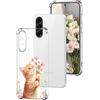 DiaryTown Cover per Samsung Galaxy A26 5G Motivo Bello Trasparente Sottile Morbida TPU+PC Custodia in Silicone Antiurto Bumper Protettiva Case per Donne Ragazze - Gatto Arancione