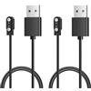 Parsonver Caricatore magnetico USB originale per smartwatch con cavo a 2 poli da 2,5 mm, compatibile con SPROD1, AGPTEK LW31, TUYOMA LW36