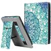 FINTIE Custodia per Kobo Clara HD 2018 - Stand Cover Protettiva Case con Card Slot e Hand Strap, Funzione Auto Sveglia/Sonno, Emerald Illusions