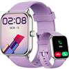 Gydom Smartwatch Donna, 1.8 Orologio Smartwatch con Alexa Integrato, Effettua/Risposta Chiamate, Fitness Tracker con Cardiofrequenzimetro/Contapassi/SpO2/Sonno, 110+ Sportive, IP68 per Android iOS- Viola