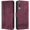 Bravoday Cover per Galaxy A7 2018, Flip Custodia in Pelle PU Portafoglio Custodia per Galaxy A7 2018, con Slot per Schede, Vino Rosso
