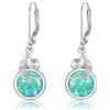 REDSUN Orecchini a goccia in argento Sterling 925 con pietra di luna, turchese e opale per donna, gioielli celtici Leverback, ipoallergenici, eleganti orecchini pendenti, regalo per fidanzata, moglie