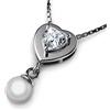 DEPHINI - Collana Cuore Argento 925 per Donna, Ciondolo con Zirconia Cubica, Gioielli Raffinati da Ragazza, Idea Regalo Originale Compleanno e Anniversario, Confezione Regalo Inclusa (Perla 2)