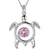 Aurora Tears, collana con ciondolo tartaruga in argento Sterling 925, con pietra portafortuna, gioielli con zirconia cubica, regalo per donne DP0172, Zirconia cubica Argento sterling