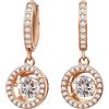 FEIKFEIZ Orecchini con ciondolo in moissanite da 0,8 carati con diamanti in moissanite, creati in laboratorio, placcati in oro rosa 18 carati, orecchini alla moda per regalo di gioielleria.