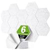 Deecam Pannelli Fonoassorbente Esagonale Autoadesiva, Deecam 30X26X1 CM Isolamento Acustico Alta Densità, Ignifugo/Isolamento Acustico/Decorazione, Decorazione e Trattamento Acustico (6 Pezzi, Bianco)