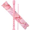 Czzmy Flauto a becco soprano,con borsa in pelle PU, asta di pulizia e lavagna delle dite,8 fori C chiave Flauto a becco diteggiatura barocco/tedesco strumento a vento per principianti(2-Pink Spray