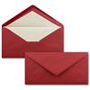 NEUSER PAPIER 5buste lunghe DIN - rosso scuro con fodera in seta bianca - 11x22 cm - 8g/m² - ideali per inviti, cartoline di Natale, biglietti di auguri della serie Colourful