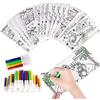 Faburo 32pz Kit | 16 Astucci da Colorare + 16 Colori Penne, Bustine da Colorare Penna Colorata per Bambini, Sacchettini per Feste e Compleanni per Bambini Gadget Compleanno Astuccio per Natale