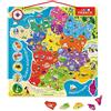 Janod - Puzzle Cartina della Francia Magnetica - 93 Pezzi Calamitati - Puzzle Bambino e Gioco Didattico - Imparare e memorizzare - Francese - da 7 Anni in su, J05480