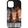 Horse Triple Close-Up Stall Box Ritratto Cavalli Custodia per iPhone 12/12 Pro