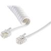 1aTTack.de 3x 2m - Cavo telefonico RJ10 (chiamato anche RJ9, RJ22) spina cornetta spirale telefonica RJ10 telefono fisso cornetta bianco