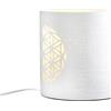 GILDE Lampada da tavolo AchtsamZeit - Porcellana - ovale - bianco - con scritta - altezza 20 cm x larghezza 17 cm - lampada decorativa