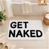 Firecos Get Naked Tappeti da Bagno Antiscivolo, Zerbino per Pavimento Assorbente in Microfibra, Tappetino Carino per Decorazione, Soggiorno, Bagno (50x80cm, Nero)