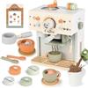 Dreamon Caffettiera in Legno per Bambini, Set Tè per Bambini Piccoli, Set Cibi Finti con Accessori Cucina, Negozio Giocattoli per il Giochi di Ruolo per Piccoli di 3-5 Anni
